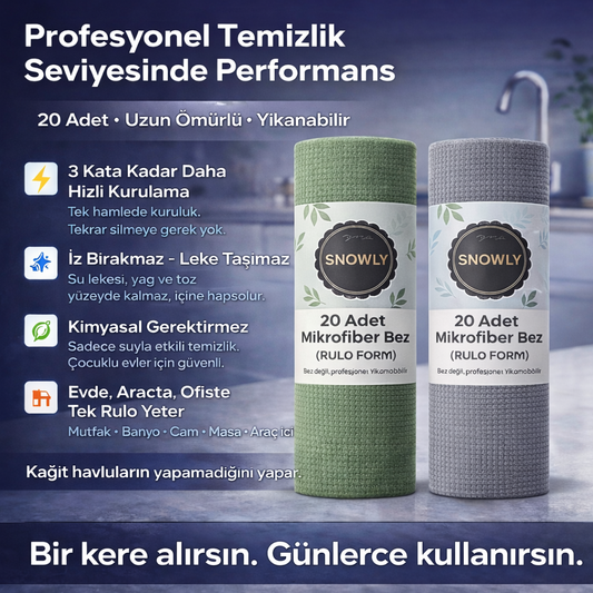 Snowly CleanX™ Rulo Mikrofiber Havlu