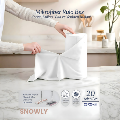 Snowly CleanX™ Mikrofiber Rulo Havlu