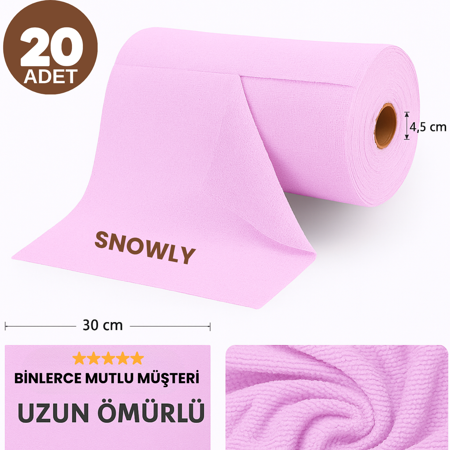Snowly CleanX™ Mikrofiber Rulo Havlu